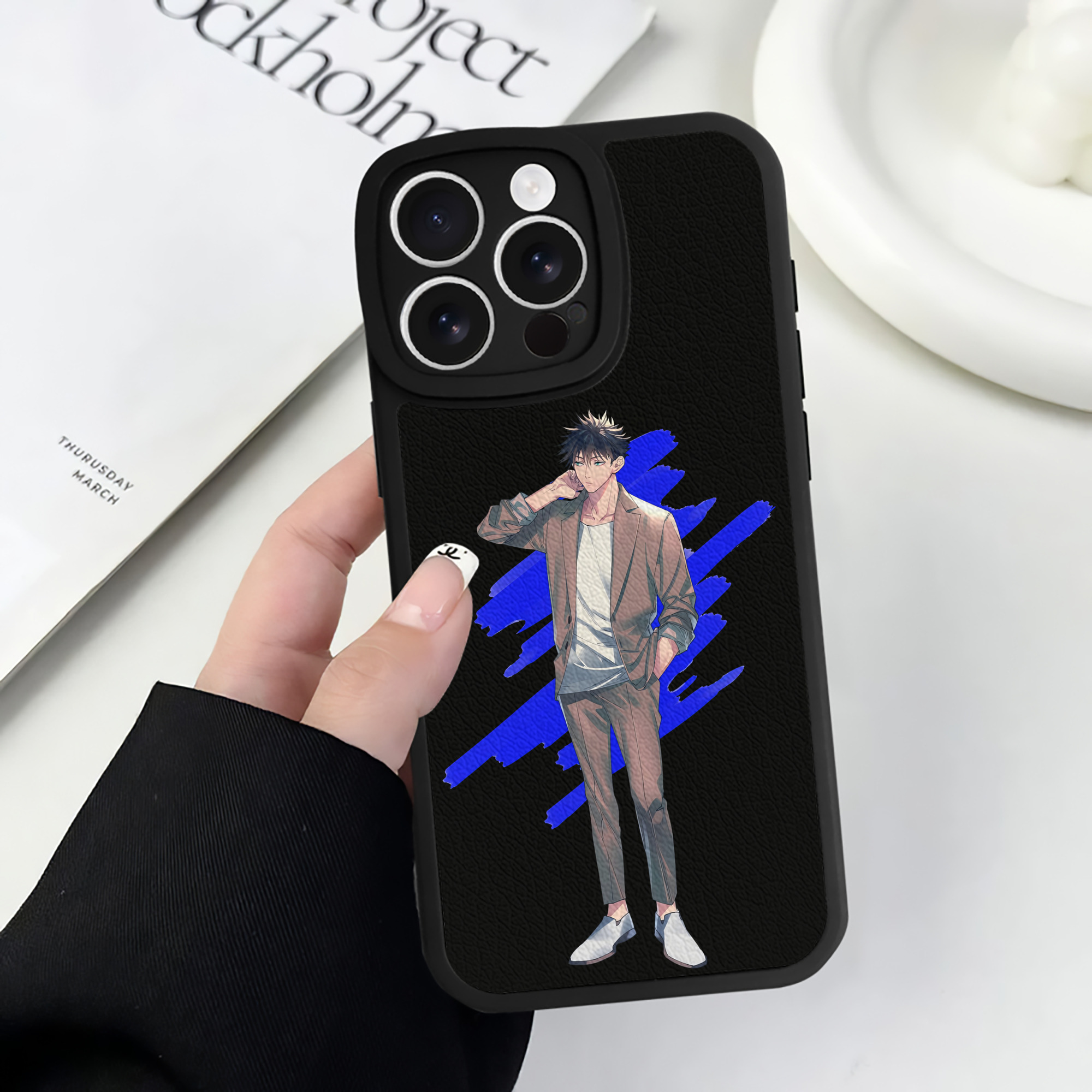 （画像用） 呪術廻戦 Jujutsu Kaisen 【iPhone 16シリーズ対応】シリコンスマホケース（レザー調） 材質：シリコン